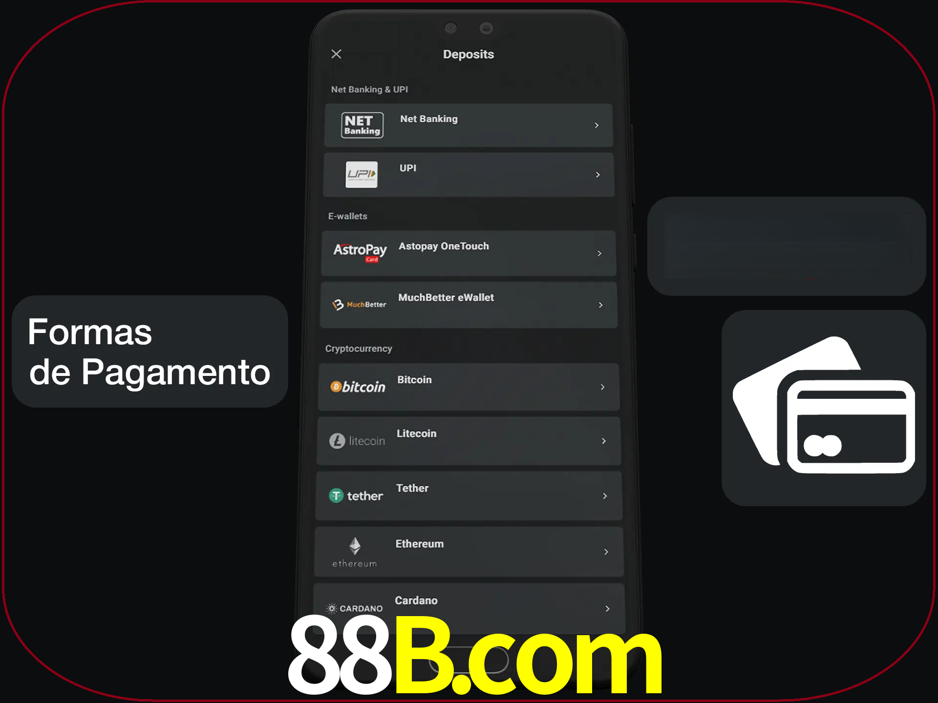 Escolha a forma de pagamento de sua preferência.